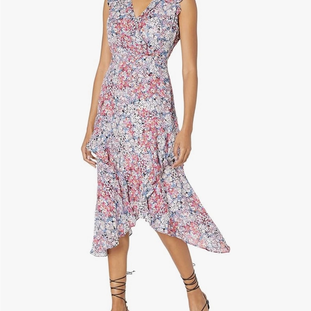 Parker Dahlia Ditzy Silk Floral  Midi Dress Size 0
